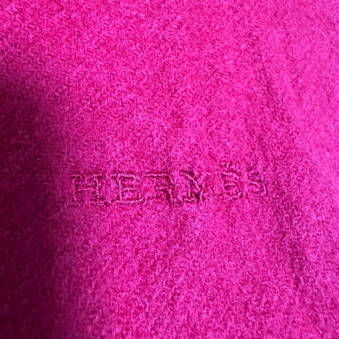 HERMES エルメス マフラー 赤 ストール フリンジ