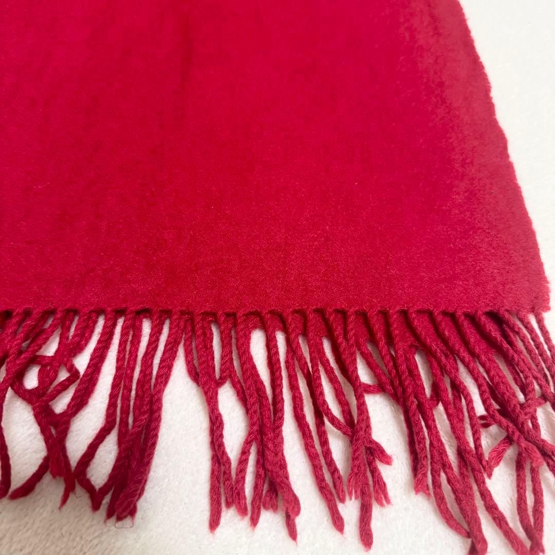 HERMES エルメス マフラー 赤 ストール フリンジ