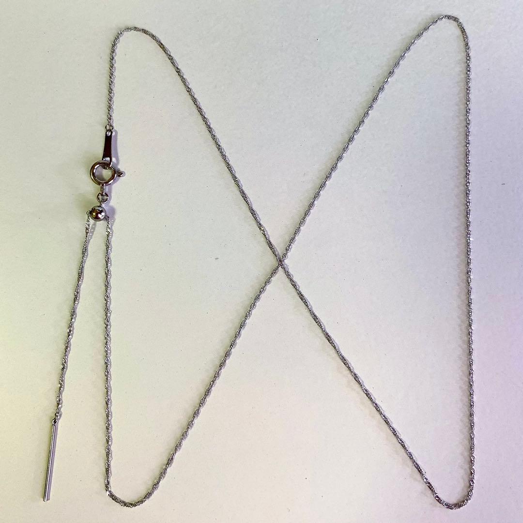 未使用★Pt950 スクリューチェーンネックレス 日本製 プラチナ 白金 白銀色