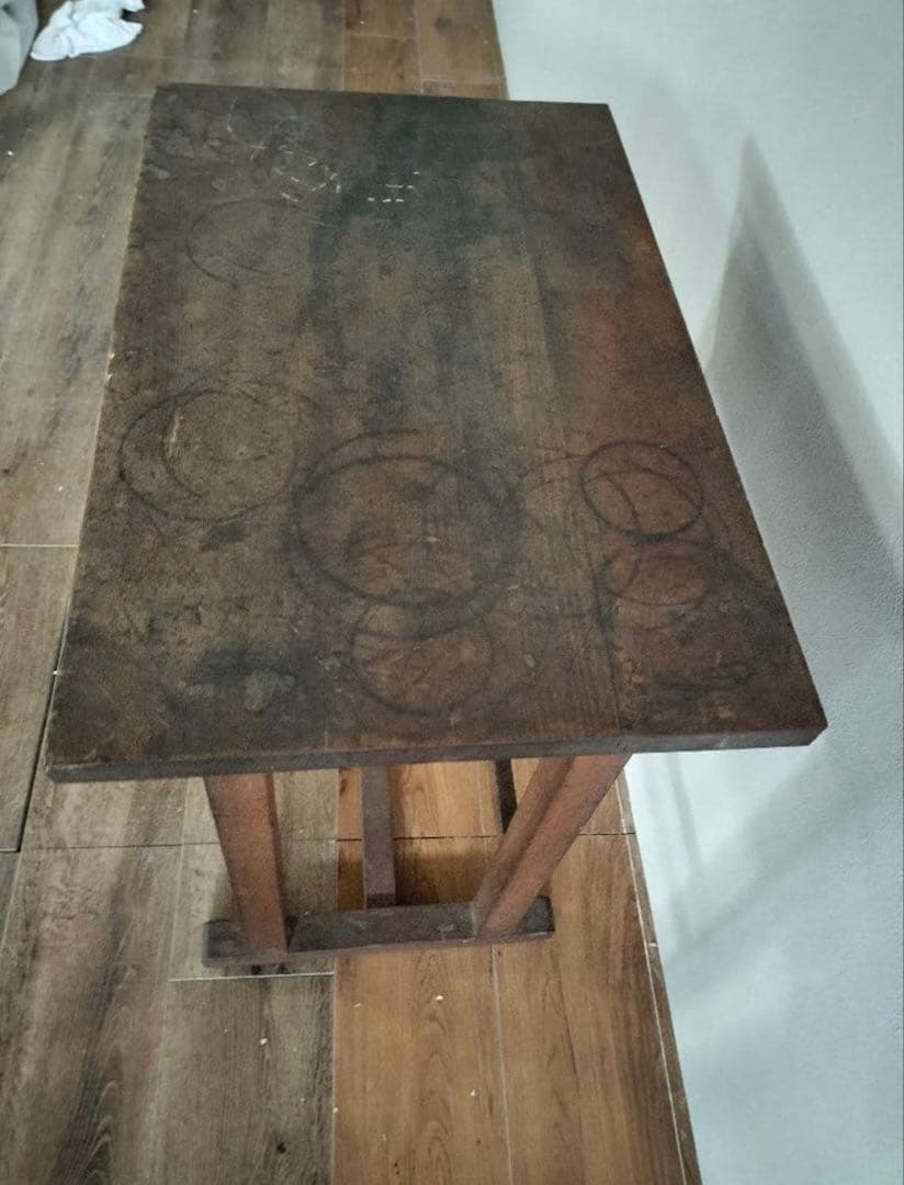 引っ越し前セール　アンティーク　机　学習机　古道具/昭和レトロ/小学校机