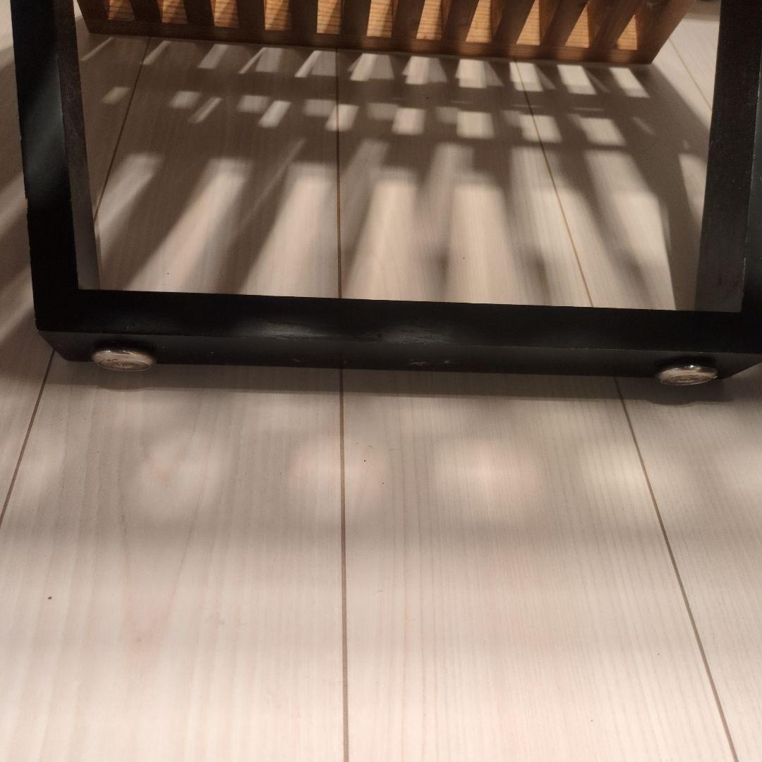 【引き取り/着払い限定】ガラス天板付き プラットフォームベンチ　ネルソンベンチ風