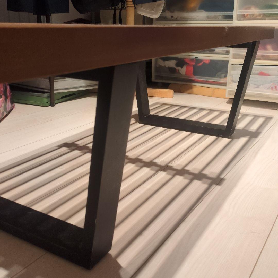 【引き取り/着払い限定】ガラス天板付き プラットフォームベンチ　ネルソンベンチ風