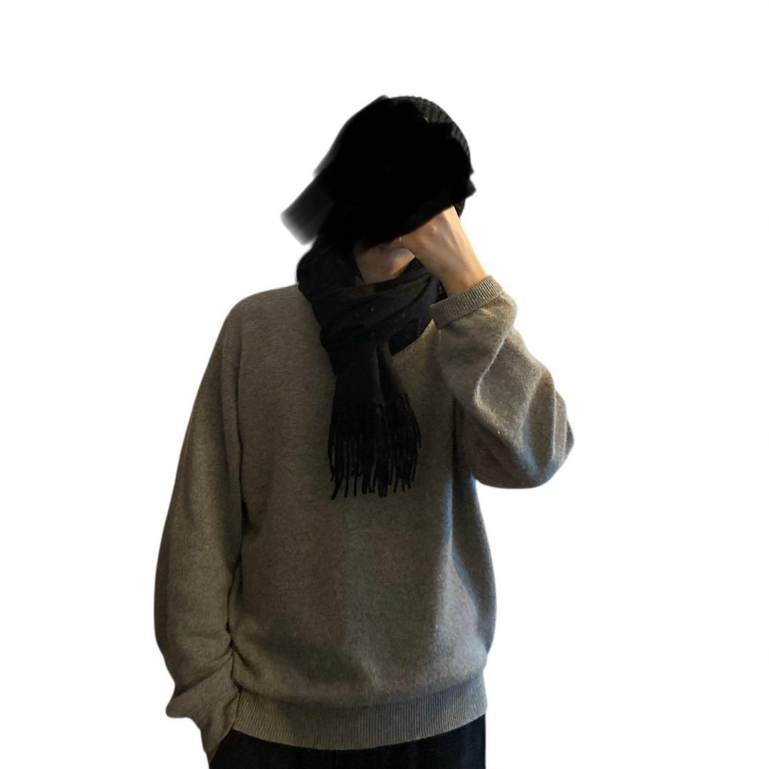 90s〜 Loro Piana カシミヤマフラー ブラック サイズ良 黒