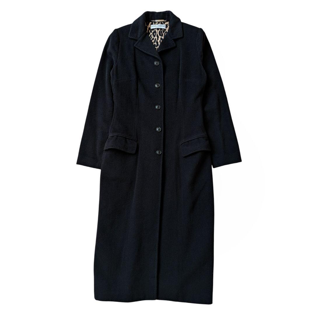 ドルチェアンドガッバーナ アンゴラ100% レオパード ロングコート M