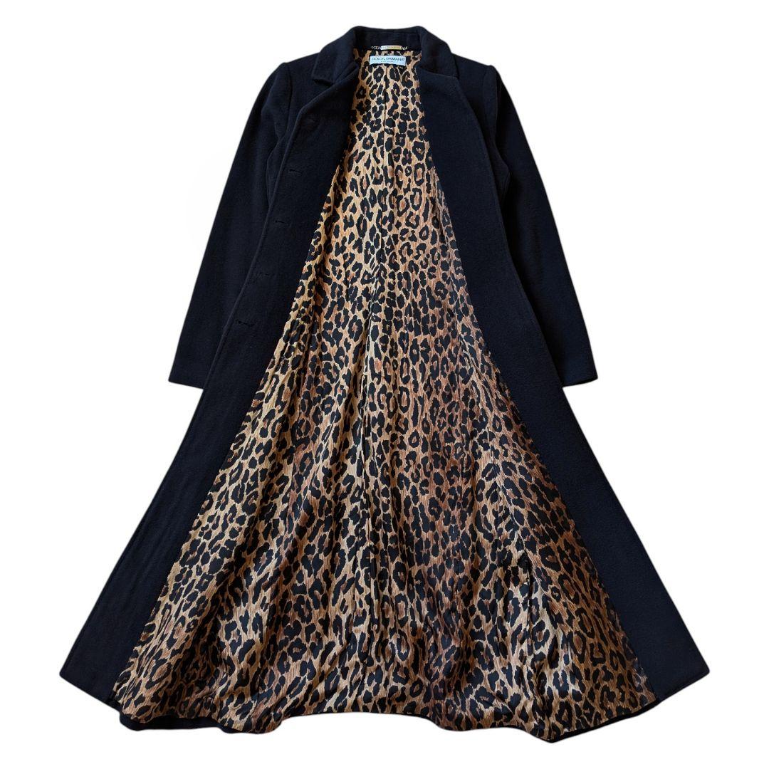 ドルチェアンドガッバーナ アンゴラ100% レオパード ロングコート M