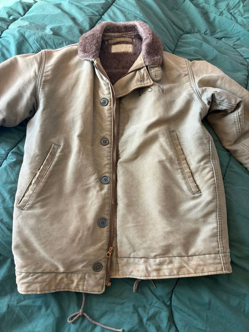 N1デッキジャケット　オリーブグリーン ミリタリージャケット　ヴィンテージ