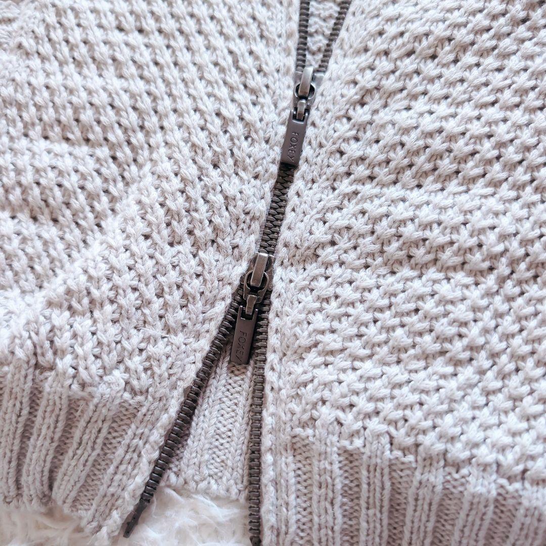 美品✨️フォクシー リリーパーカー　40 コットンシルク フーディ ざっくり編み