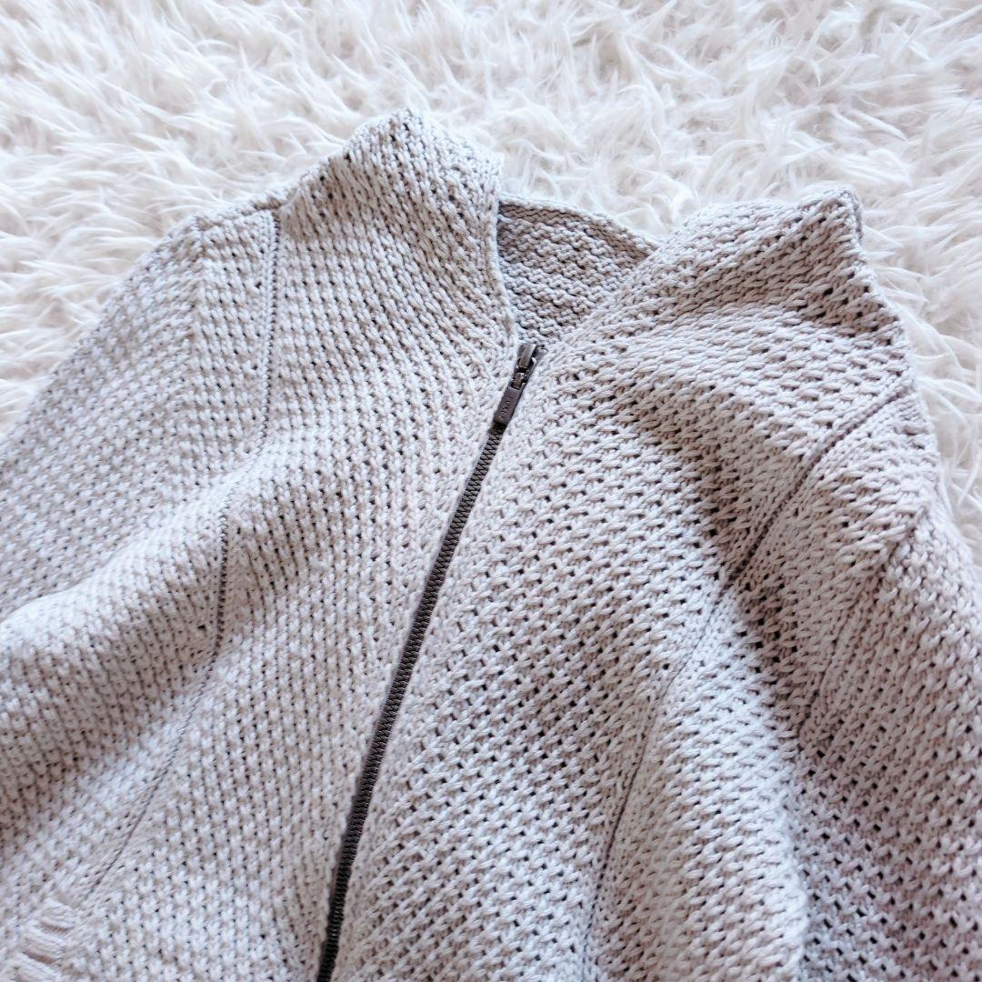 美品✨️フォクシー リリーパーカー　40 コットンシルク フーディ ざっくり編み