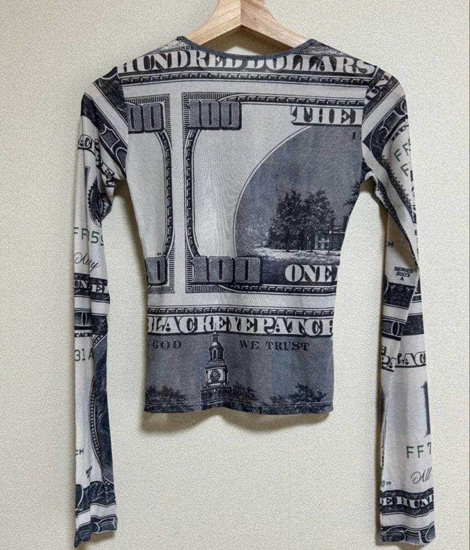 トップス BFEP HUNDREDS PATTERENED L/S TEE IVORY