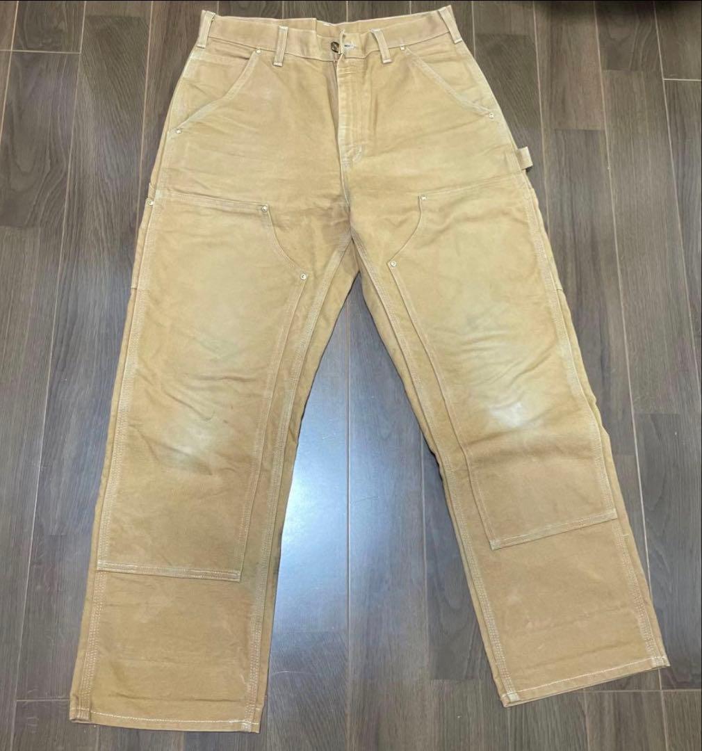 カーハート　ダブルニーパンツ　ブラウン　アメリカ製　31✖️32