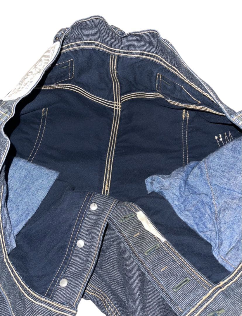 デリックマン NAVY PIN STRIPE × INDIGO DENIM 32