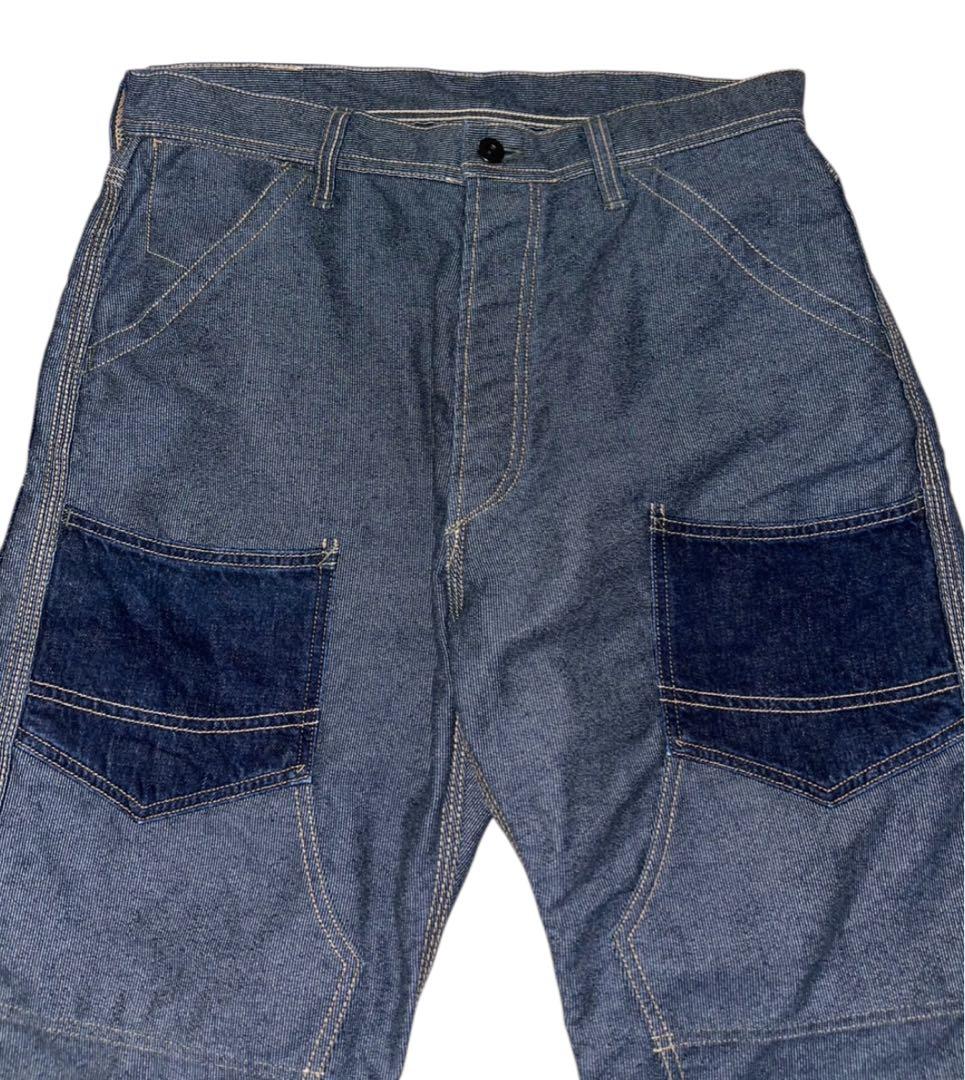 デリックマン NAVY PIN STRIPE × INDIGO DENIM 32