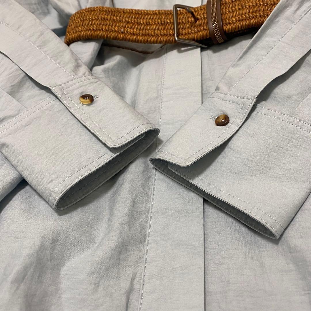 未使用級【BRUNELLO CUCINELLI 】 シャツワンピース ベルト付き