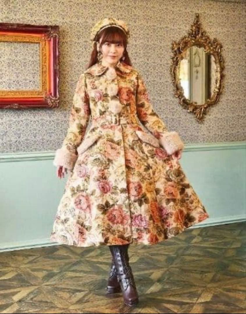 クラロリ くる実 ノエルドメモワール ゴブラン コート ベージュ 茶 LL XL