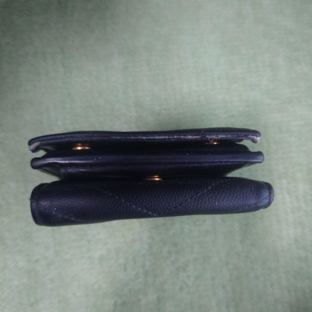 もげ\"sさん専用 イブサンローラン 黒 レザー 三つ折り財布