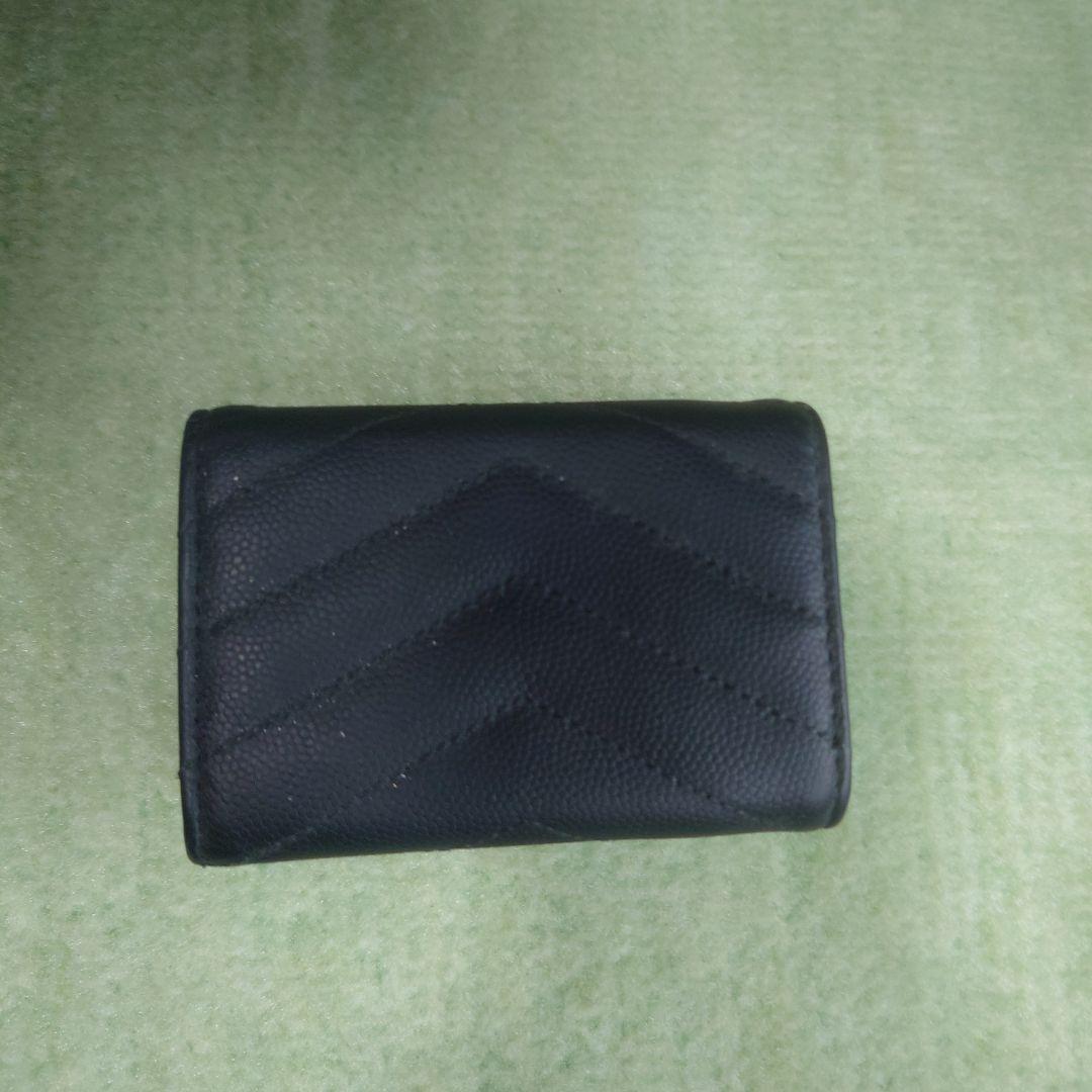 もげ\"sさん専用 イブサンローラン 黒 レザー 三つ折り財布