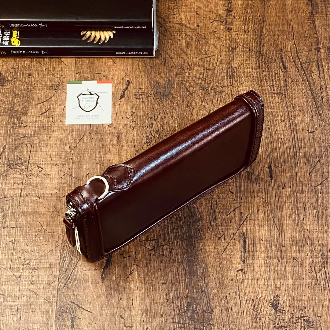 サドルレザー ラウンドファスナー メンズ財布 長財布 本革 ハンドメイド YKK