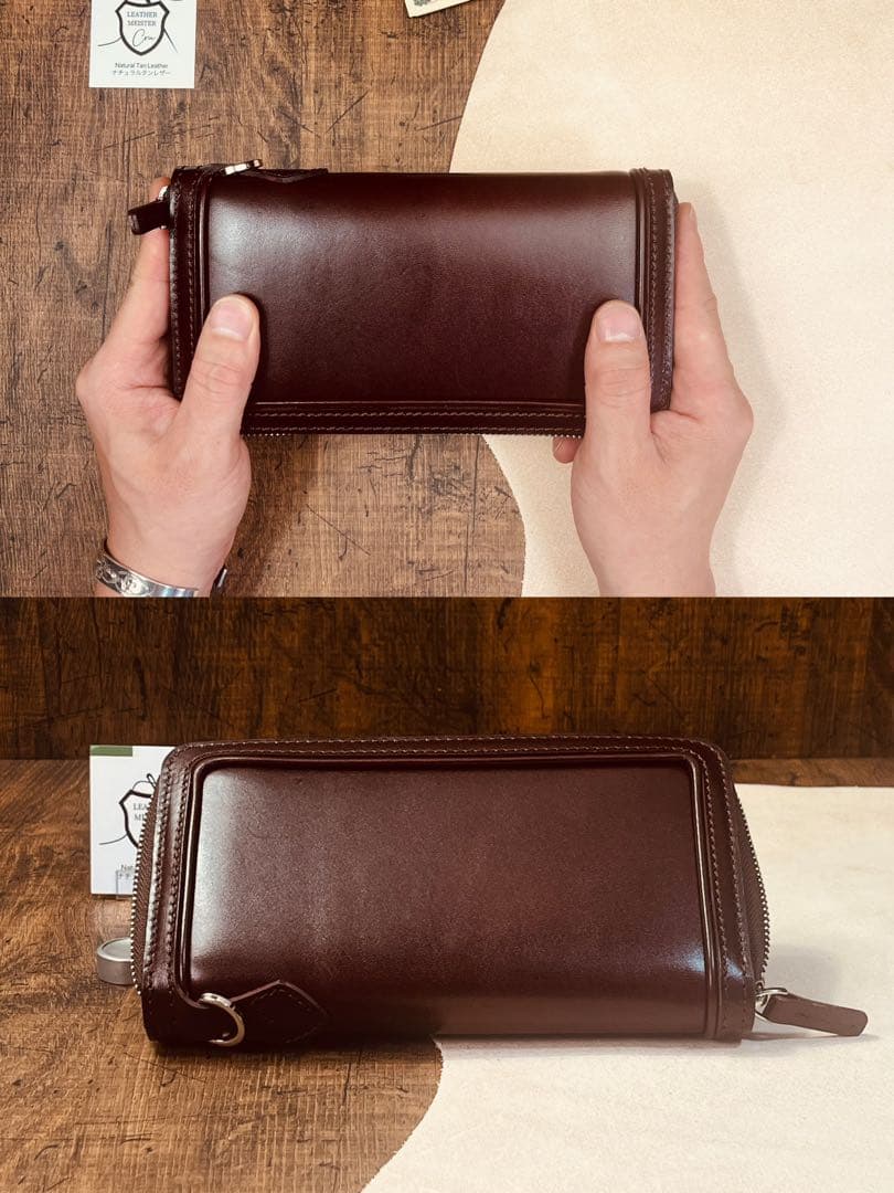 サドルレザー ラウンドファスナー メンズ財布 長財布 本革 ハンドメイド YKK