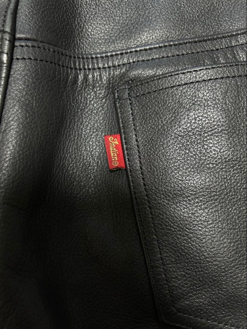 Indian Motorcycle/レザーパンツ/W32/黒/牛革