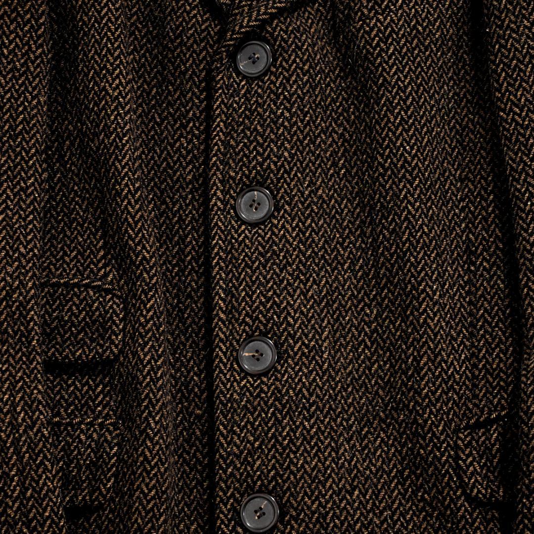 80s90sVintage フェンディ ヘリンボーン ツイード チェスターコート