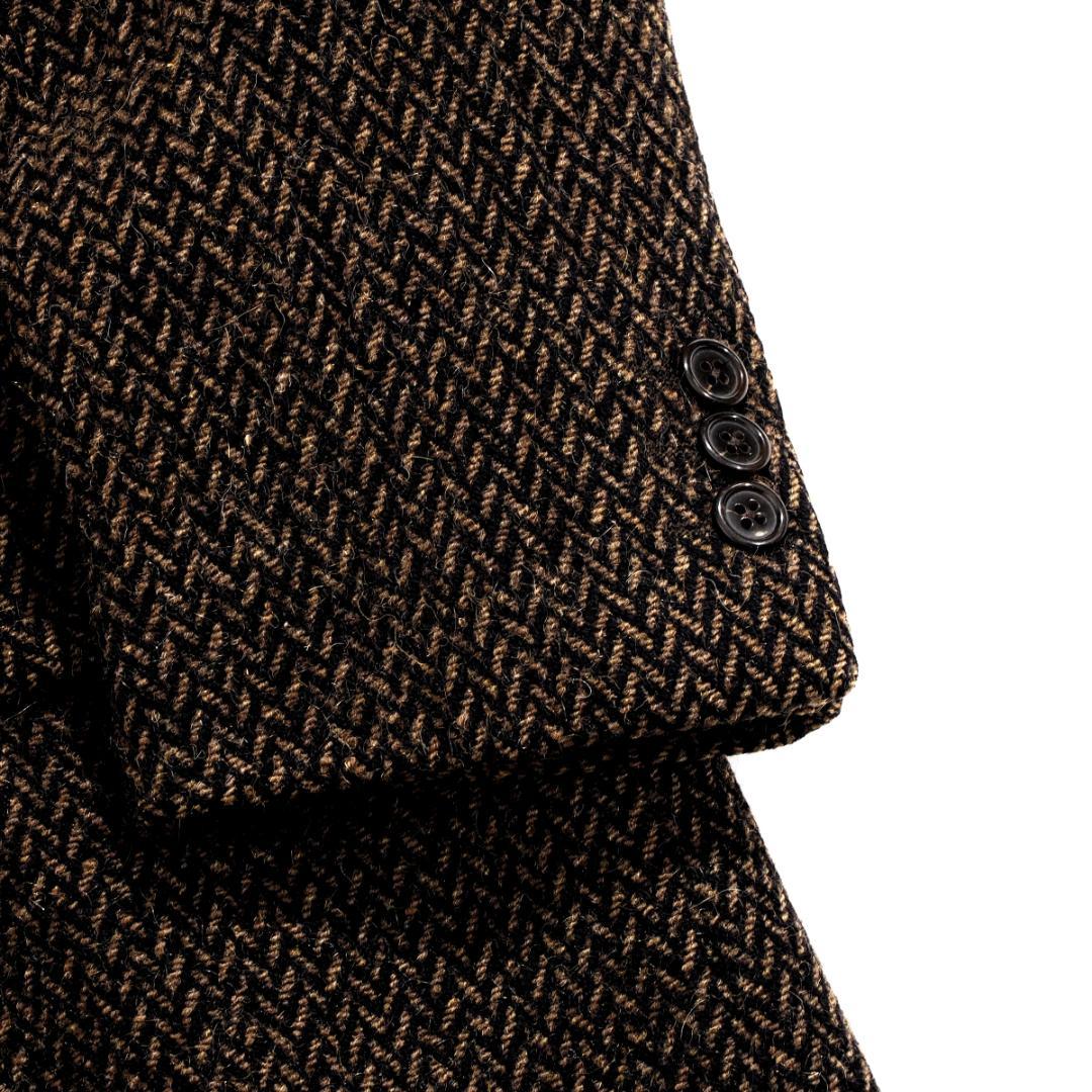 80s90sVintage フェンディ ヘリンボーン ツイード チェスターコート