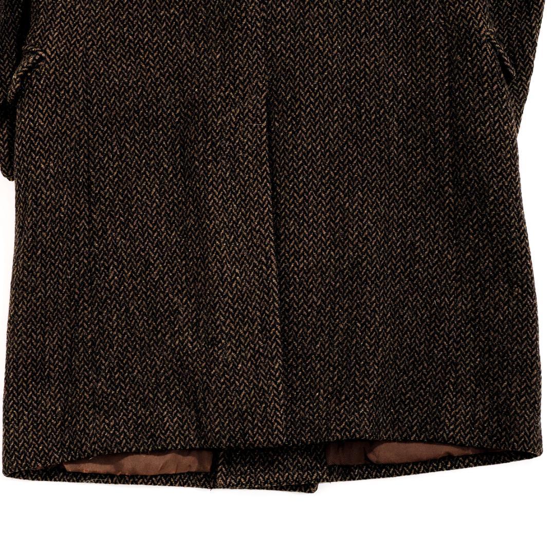 80s90sVintage フェンディ ヘリンボーン ツイード チェスターコート