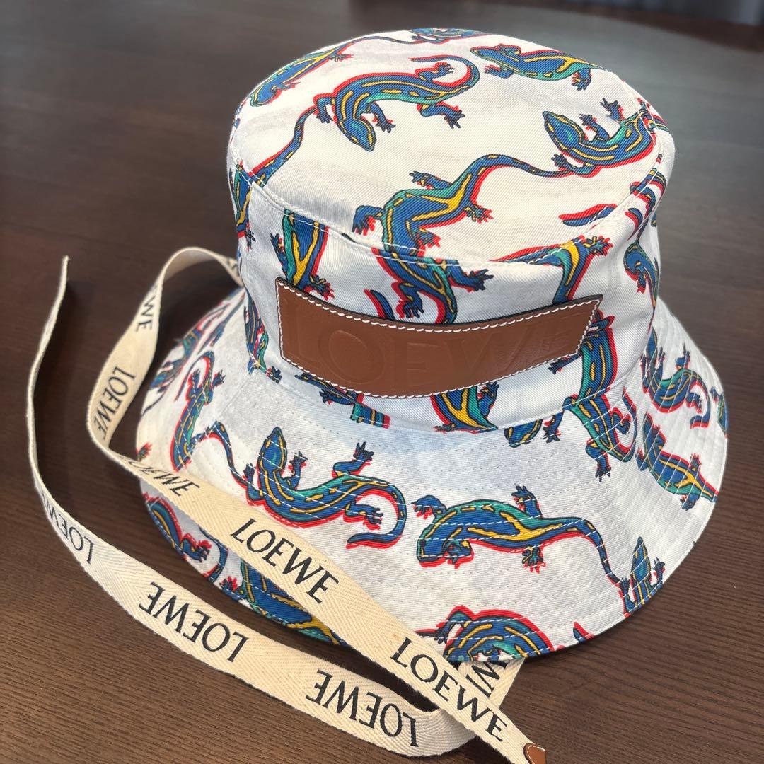 LOEWE トカゲ柄 バケットハット 57cm