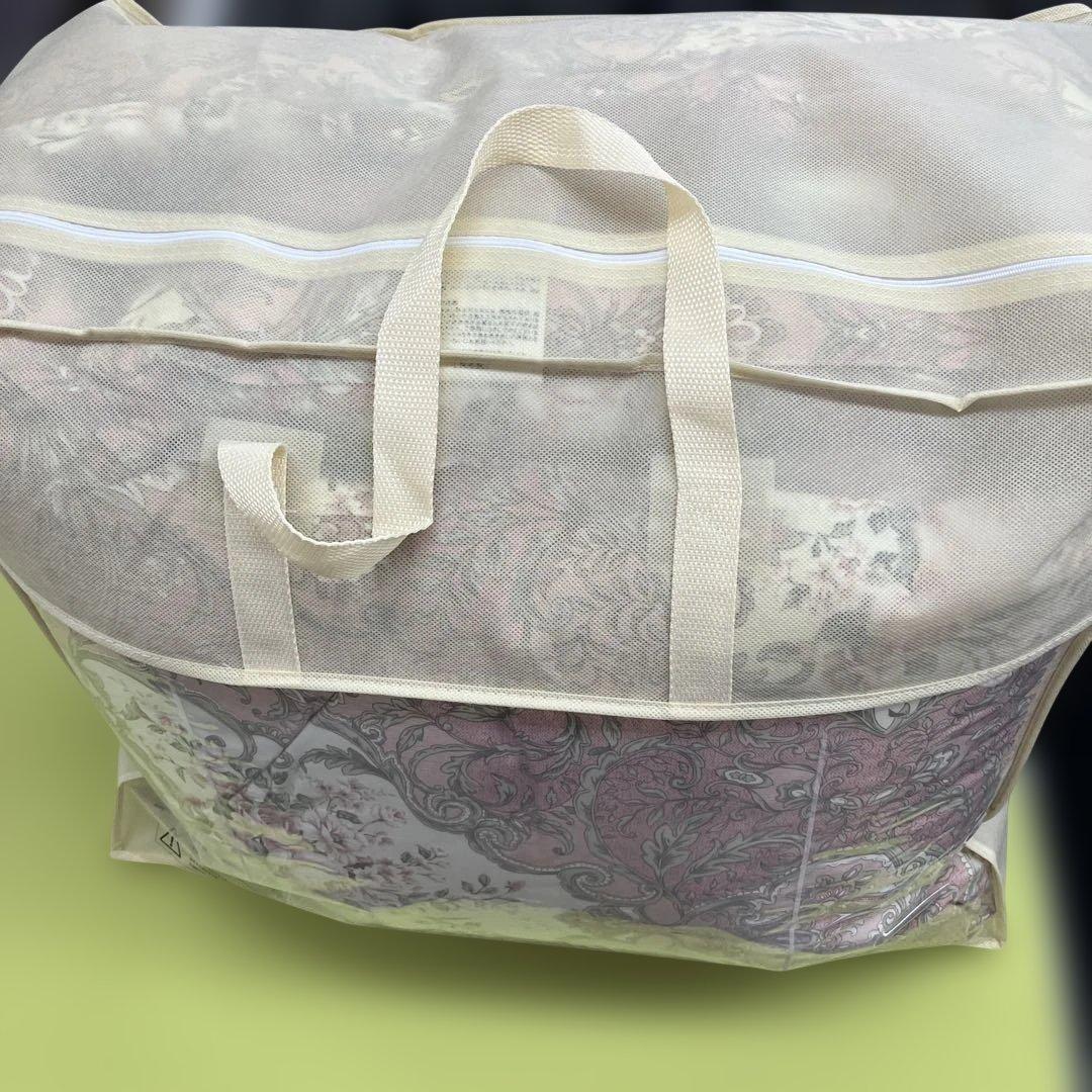 羽毛布団シングル掛けふとん　立体キルト　羽毛専用ケース付き