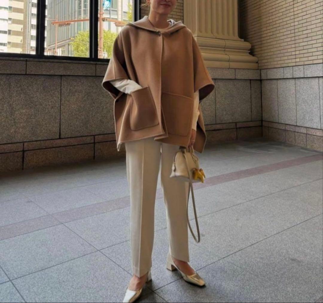 【OHGA】オーガ 24AWリバーポンチョコート キャメル