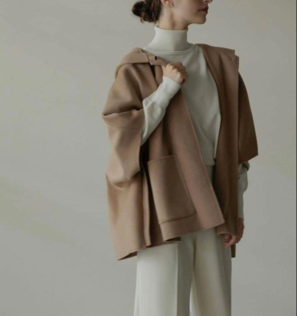 【OHGA】オーガ 24AWリバーポンチョコート キャメル