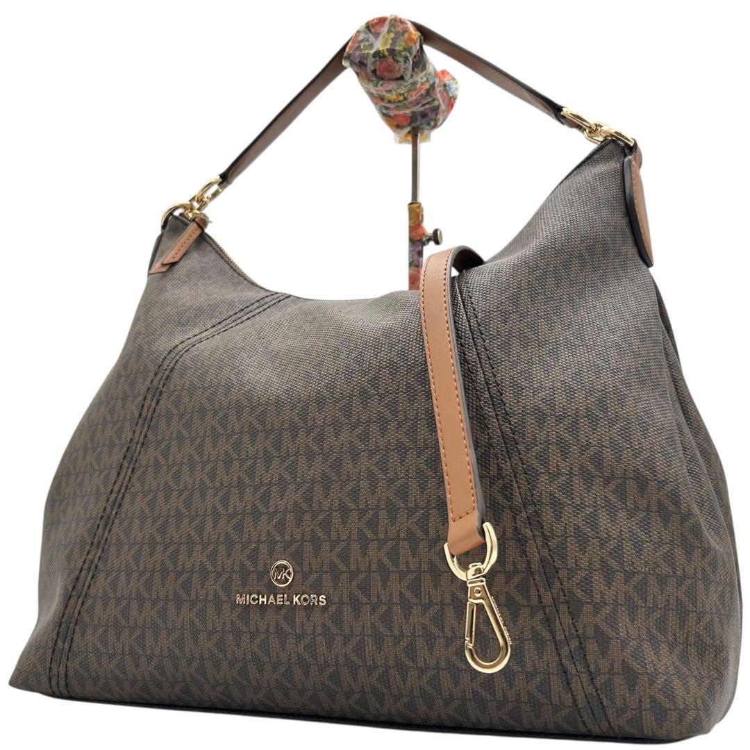 未使用級　マイケルコース　ショルダーバッグ　2way　pvc　MK柄　ロゴ　A4