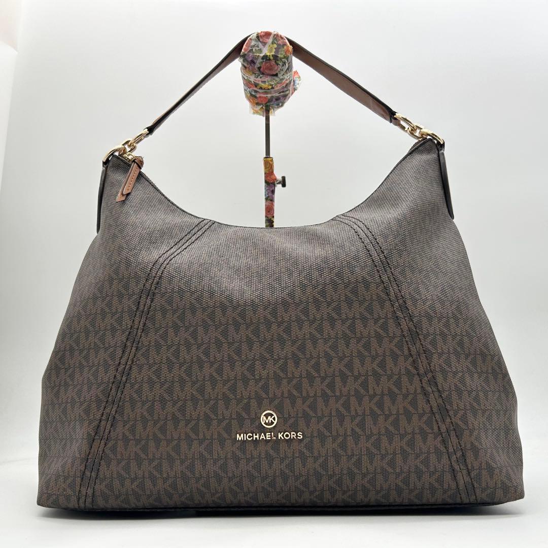 未使用級　マイケルコース　ショルダーバッグ　2way　pvc　MK柄　ロゴ　A4