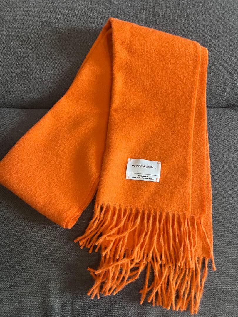 新品　THE INOUE BROTHERS Brushed Scarf オレンジ