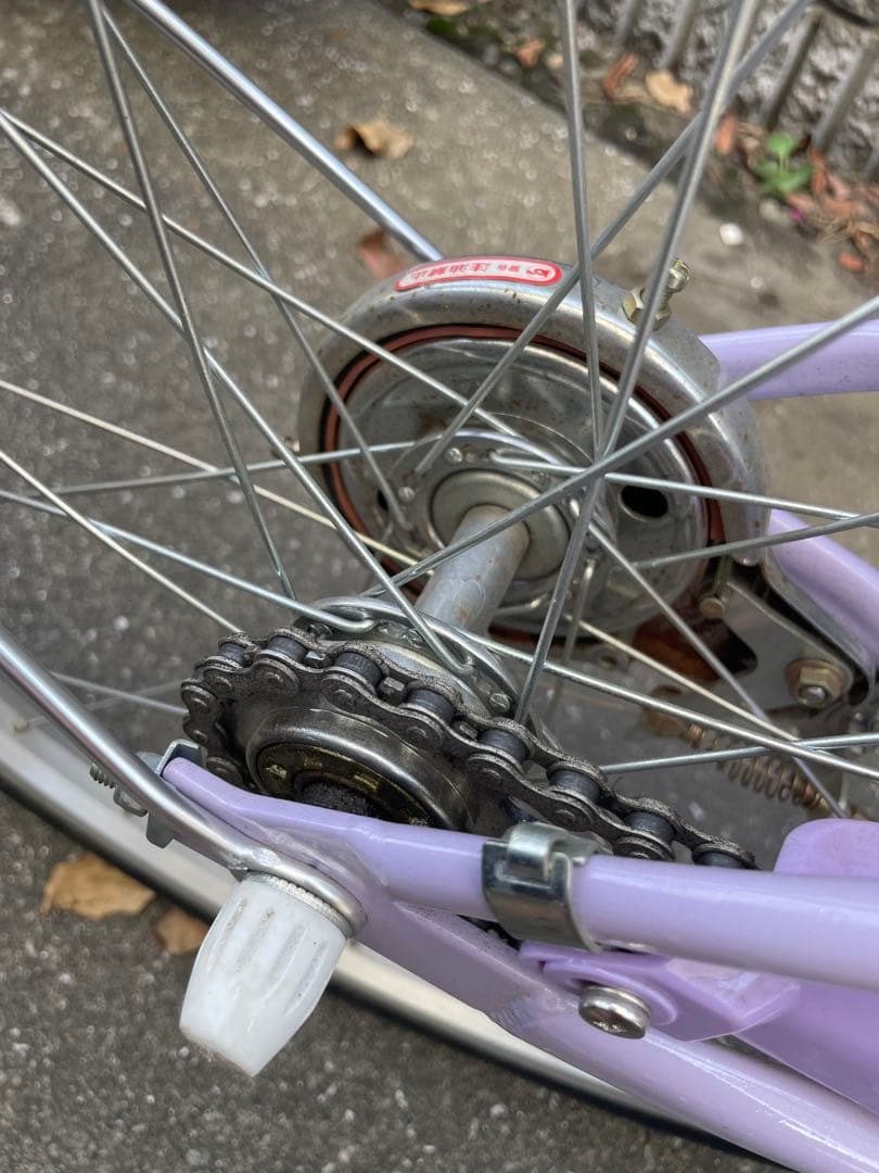 ブリヂストン　エコパル22インチ　自転車　パープル 花柄 バスケット付き　女の子