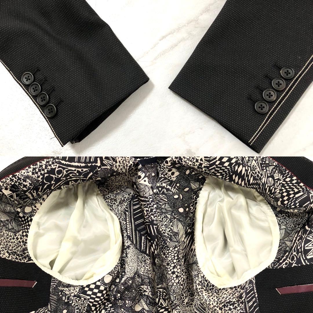 希少✨ポールスミスコレクション シングルスーツ 裏地総柄 サイドステッチ 黒