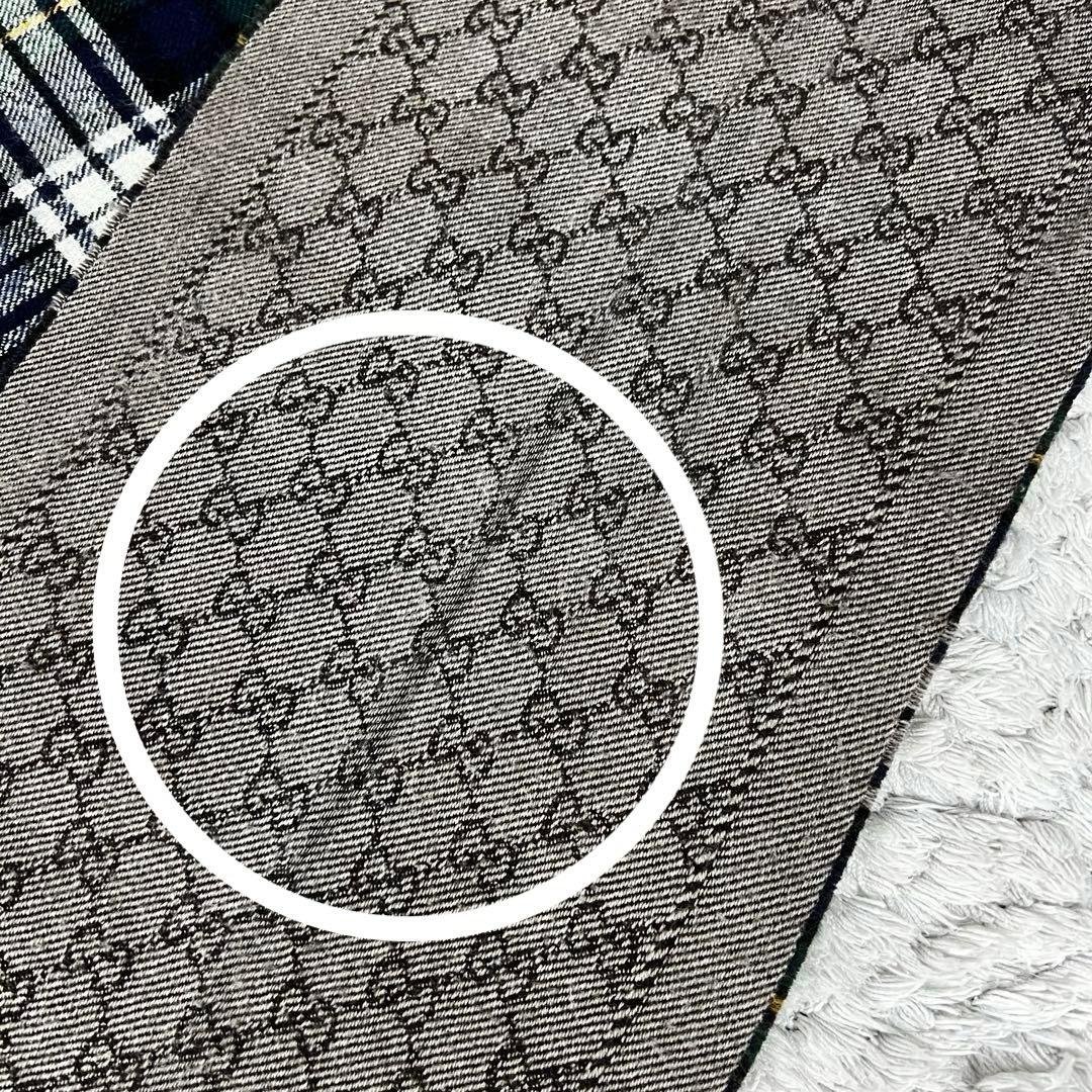 GUCCI グッチ　タータンチェック　マフラー　GG柄　グリーン