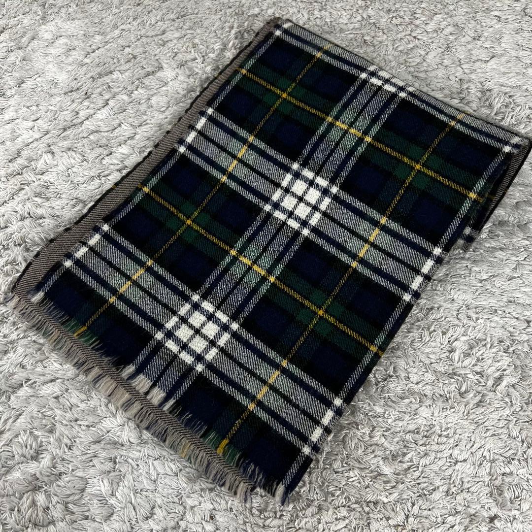 GUCCI グッチ　タータンチェック　マフラー　GG柄　グリーン
