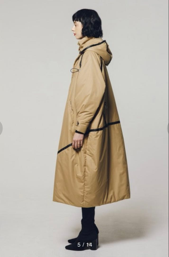 【led.tokyo】ダイアゴナルライン ナイロン ロングコート