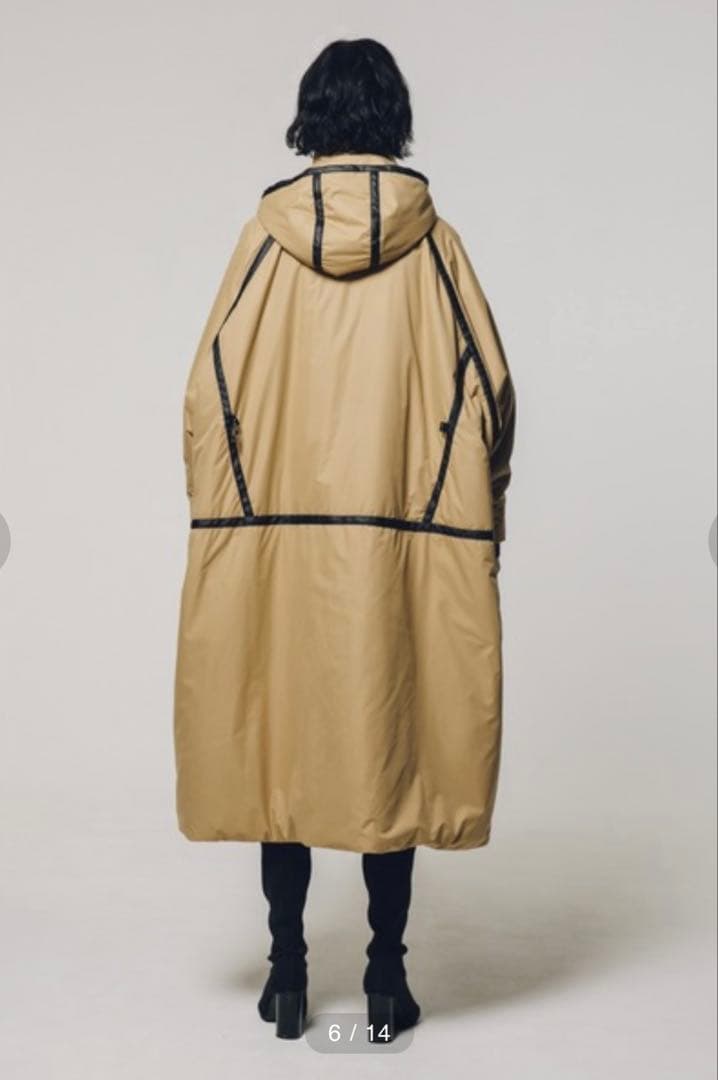 【led.tokyo】ダイアゴナルライン ナイロン ロングコート