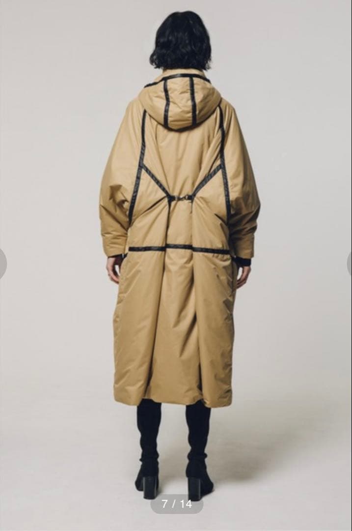 【led.tokyo】ダイアゴナルライン ナイロン ロングコート