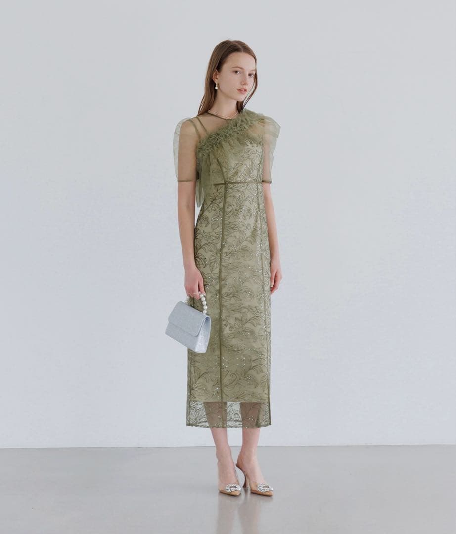 あ*さ様 Leja 3WAY フラワーチュールアシンメトリーIラインワンピースド