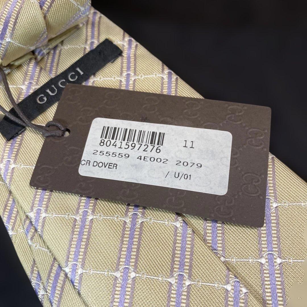 GUCCI イエローチェックネクタイ