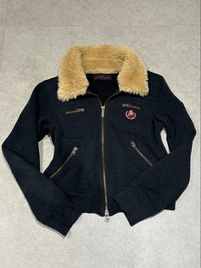 ヒステリックグラマー　ファー付きダブルジップパーカー y2k