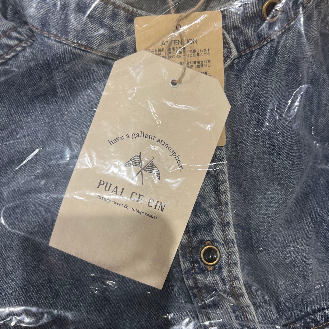 ヴィンテージライクデニムバンドカラーシャツ