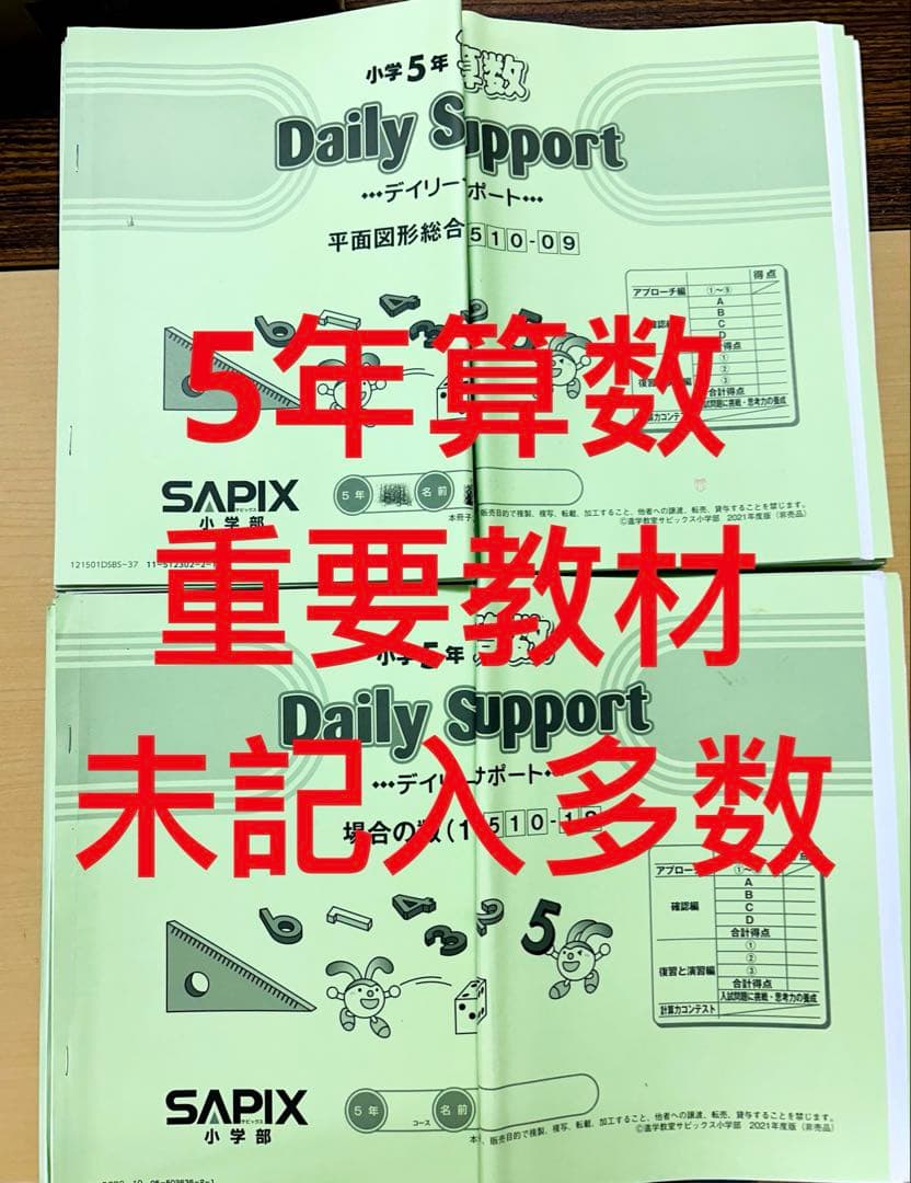 0㉑あ　サピックス　SAPIX 6年　算数　ディリーサポート　37回分フルセット