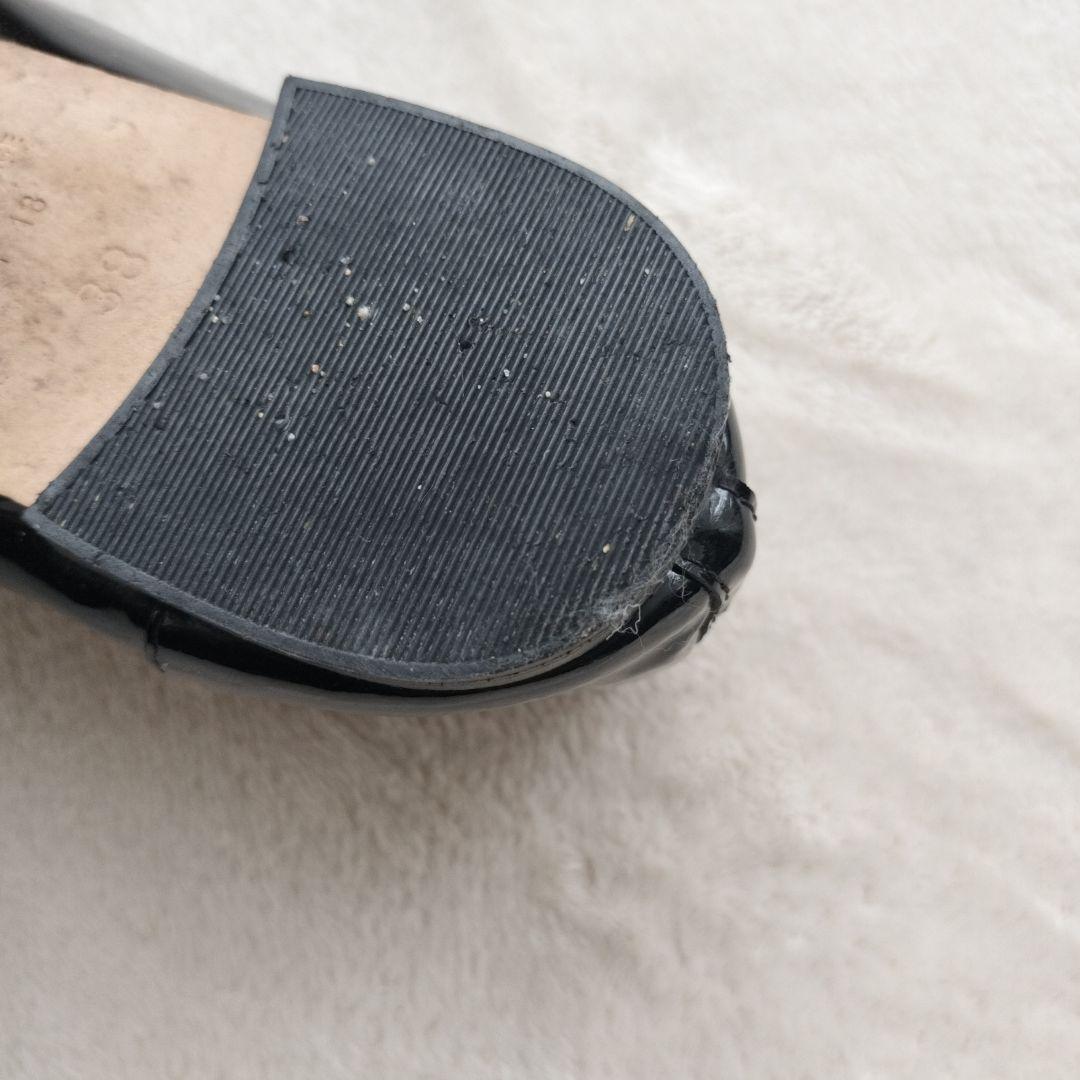 レペット　エナメル　フラットシューズ　ブラック　ベルト　サイズ38 ゴールド金具