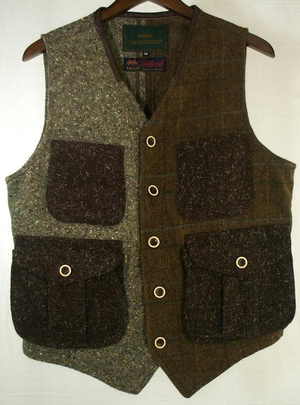 美品makufuriマクフリ FAV-1001マルチツイードベスト2 M(46)