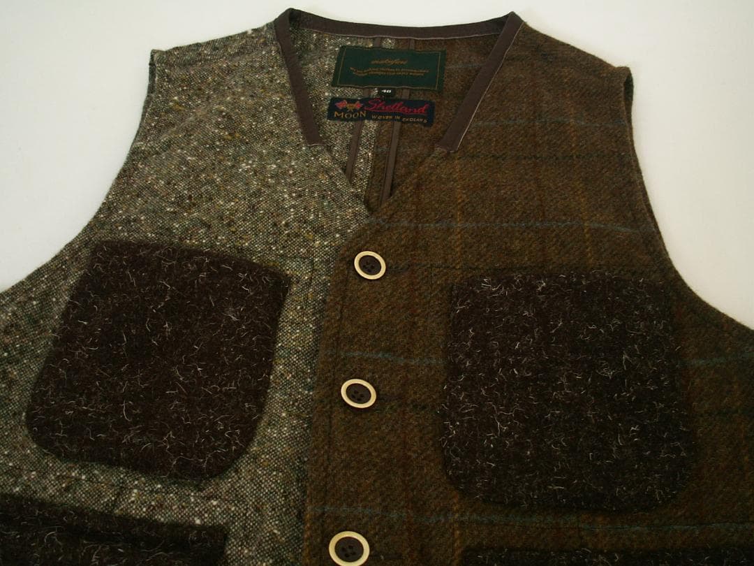 美品makufuriマクフリ FAV-1001マルチツイードベスト2 M(46)