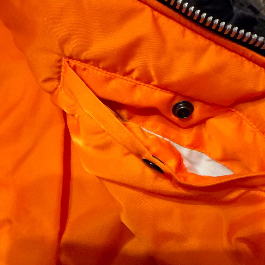 黒 MA-1 フライトジャケット オレンジ裏地