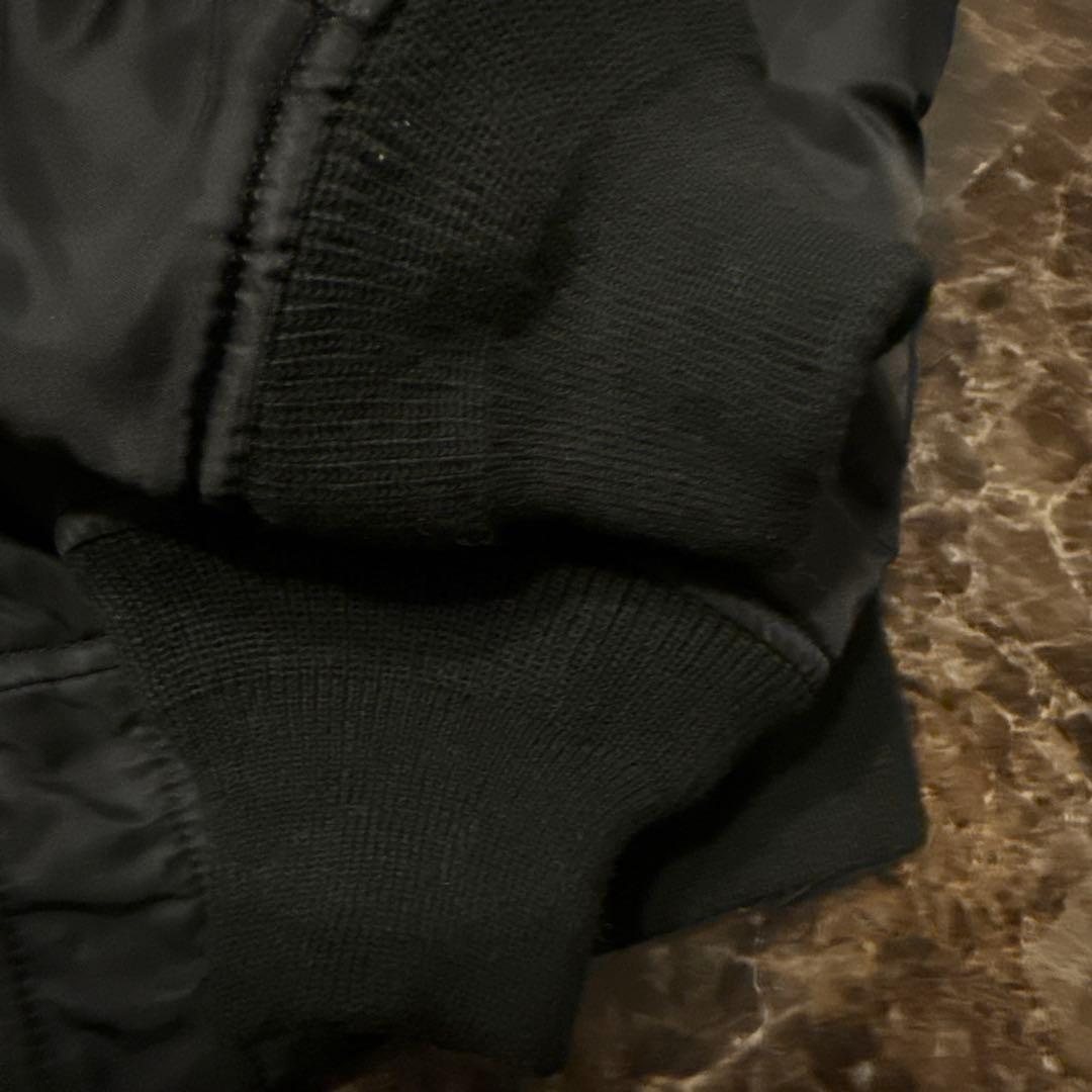 黒 MA-1 フライトジャケット オレンジ裏地